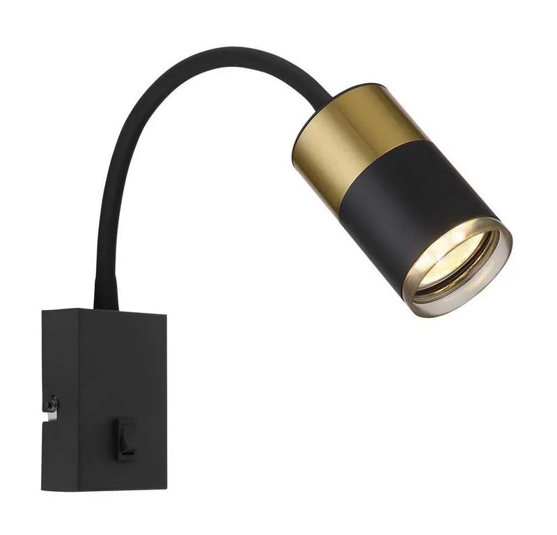 Wandleuchte, Leuchtmittel nicht inklusive, Wandleuchte Wandlampe Schlafzimmerlampe flexibel H 43 cm de Globo en Noir – photo produit