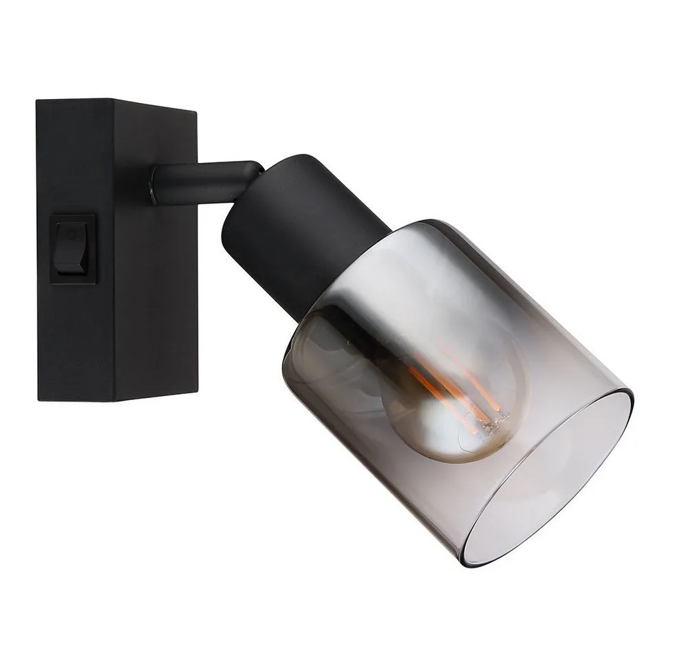 Wandleuchte, Leuchtmittel nicht inklusive, Wandleuchte Wandlampe Flurleuchte Schlafzimmerlampe Metall Glas de Globo en Noir – photo produit