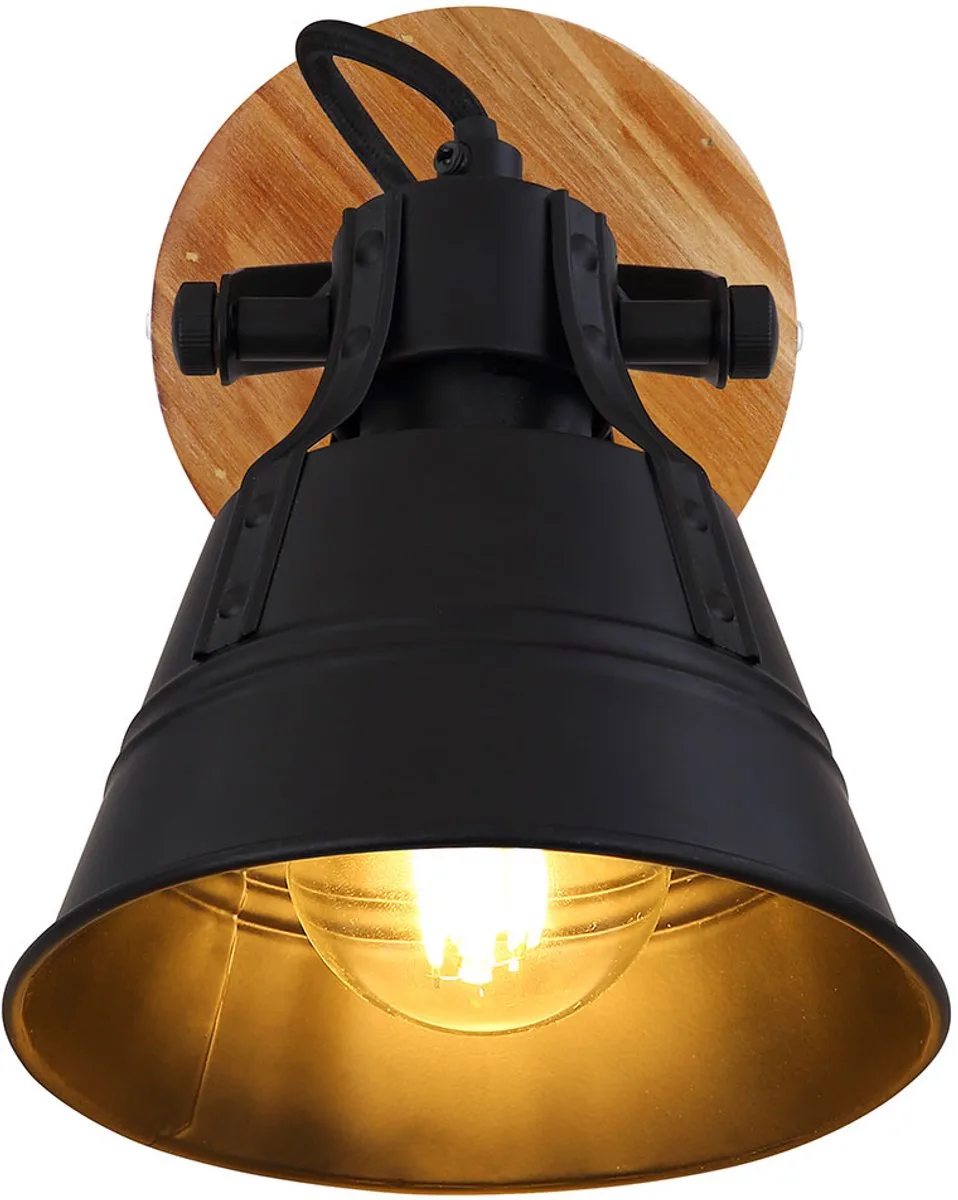 Wandspot gloeidraad verstelbaar woonkamer verlichting spotlamp in set incl. LED lamp by Globo in Black – product photo