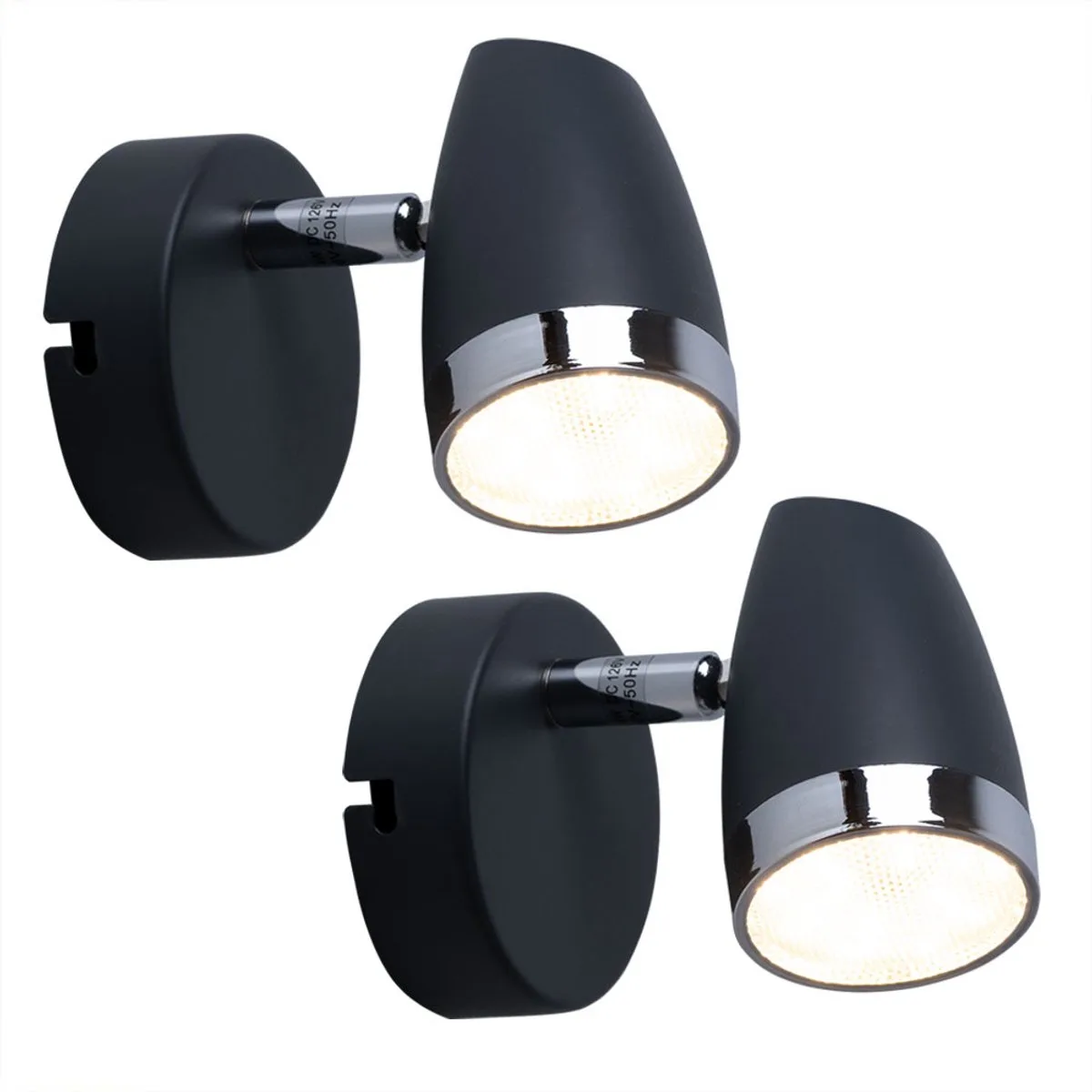 Wandspot verplaatsbare LED slaapkamerlamp wandlamp woonkamerlamp leeslamp, 4W 280lm warm wit, BxH 8 x 13,5 cm, set van 2 von Globo in Anthrazit – Produktfoto