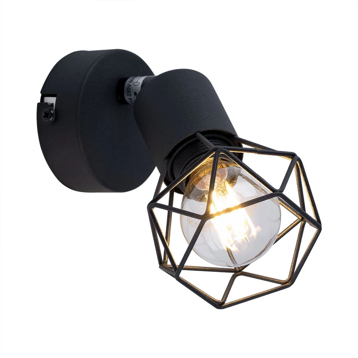 Wandspot woonkamer spot kooi rooster lamp verstelbaar de Globo en Noir – photo produit
