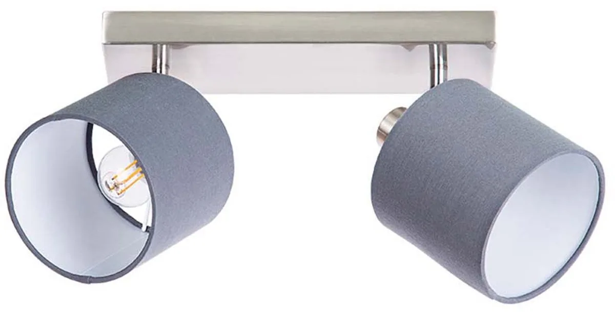 Woonkamerlamp Plafondlamp Hallamp 2 vlammen Spots verstelbaar E14 B 25cm de Globo en Nickel – photo produit