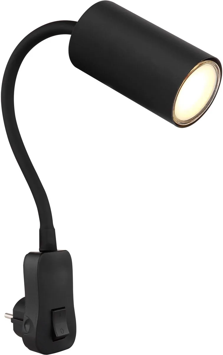 Zwarte lamp Robby stopcontact - 57911DPB fra Globo i Sort – produktbillede