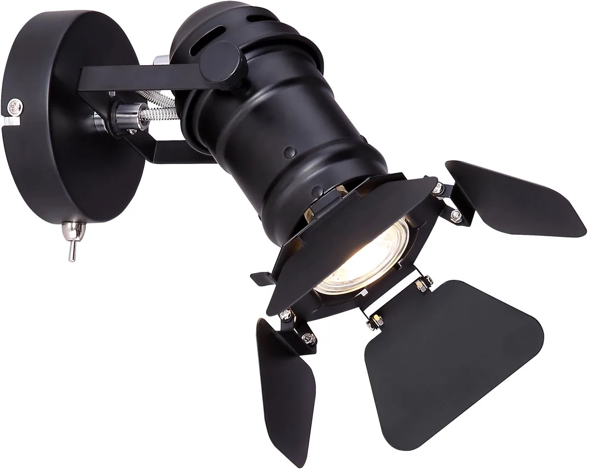Zwarte muurspot Egon - 54650-1B fra Globo i Sort – produktbillede