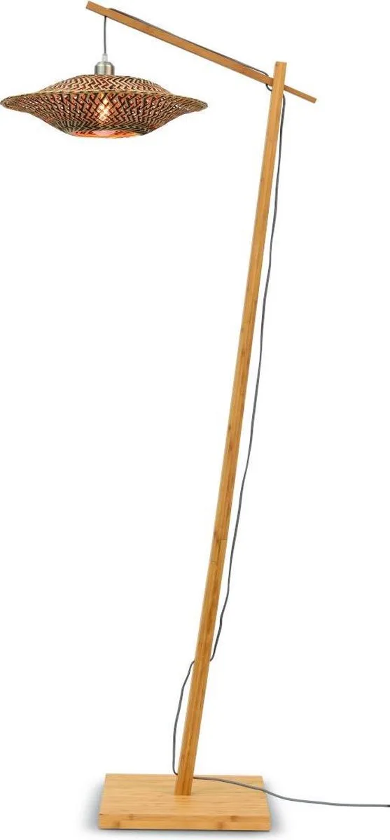 Bamboe LED Staande Lamp Bali | 1X E27 Max 40W | Natural/Black