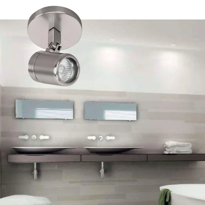 Badkamer opbouwspot | 10 cm | Rain spots IP44 | GU10 | grijs staal | glas metaal | moderne de Highlight – photo produit 2 sur 3