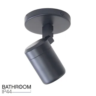 Badkamer opbouwspot | 10 cm | rain spots IP44 | GU10 | zwart | glas en metaal | moderne by Highlight – product photo 3 of 3