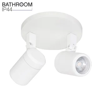Badkamer opbouwspot | 15 cm | Rain spots IP44 | 2 lichts | GU10 | wit | glas en metaal | moderne fra Highlight – produktbillede 1 af 3