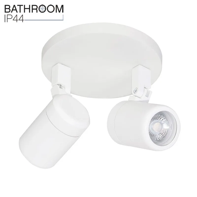 Badkamer opbouwspot | 15 cm | Rain spots IP44 | 2 lichts | GU10 | wit | glas en metaal | moderne fra Highlight – produktbillede 1 af 3