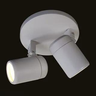 Badkamer opbouwspot | 15 cm | Rain spots IP44 | 2 lichts | GU10 | wit | glas en metaal | moderne fra Highlight – produktbillede 3 af 3