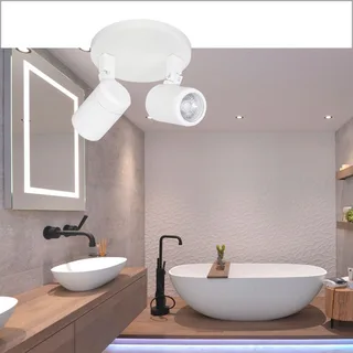 Badkamer opbouwspot | 15 cm | Rain spots IP44 | 2 lichts | GU10 | wit | glas en metaal | moderne fra Highlight – produktbillede 2 af 3