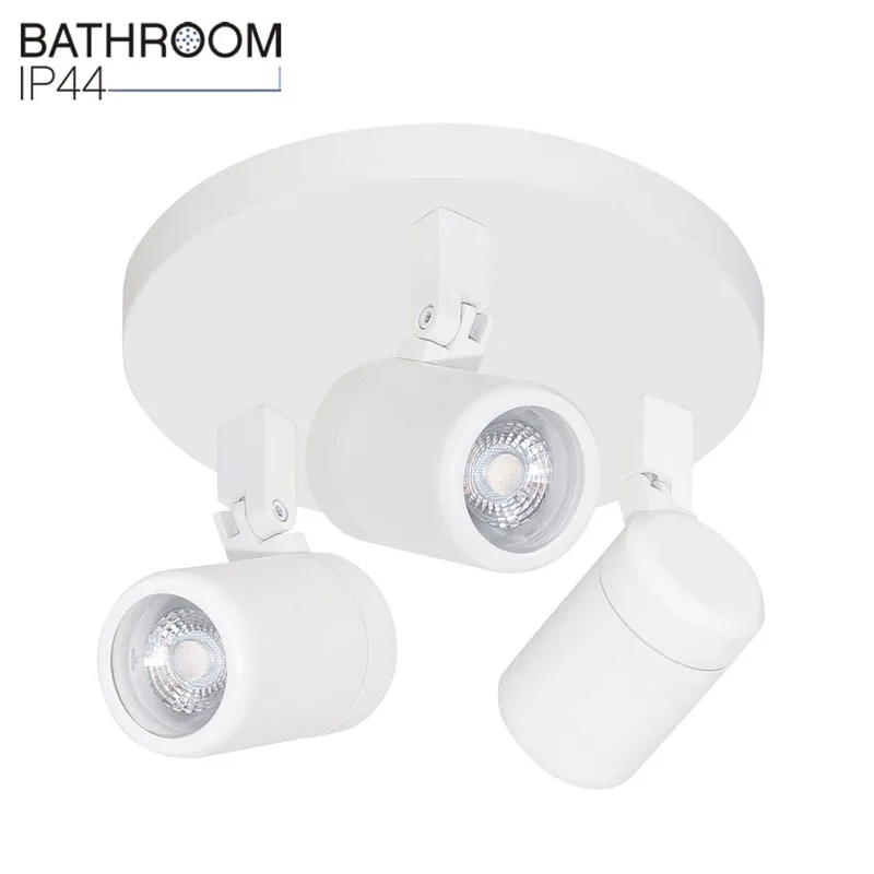 Badkamer opbouwspot | 25 cm | Rain spots IP44 | 3 lichts | GU10 | wit | glas en metaal | modern van Highlight – productfoto 1 van 3