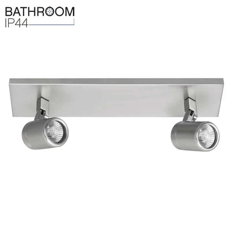 Badkamer opbouwspot | Rain spots IP44 | 2 lichts | GU10 | grijs staal | glas metaal | moderne de Highlight – photo produit 1 sur 3