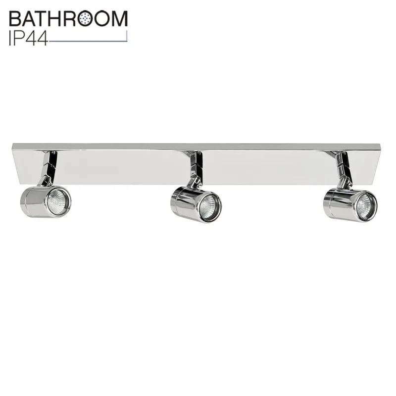 Badkamer opbouwspot | Rain spots IP44 | 3 lichts | GU10 | chroom | glas en metaal | moderne de Highlight – photo produit 1 sur 3