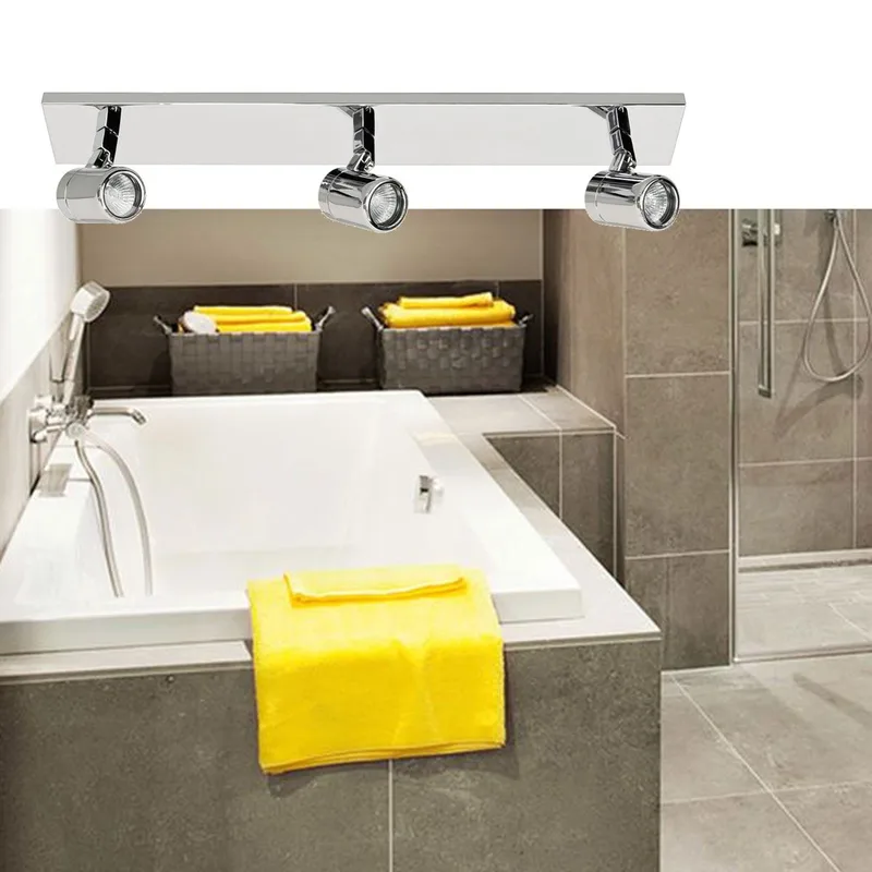 Badkamer opbouwspot | Rain spots IP44 | 3 lichts | GU10 | chroom | glas en metaal | moderne de Highlight – photo produit 2 sur 3