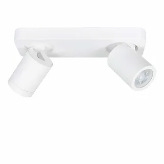 Badkamer plafondspot | 26 cm | Oliver spots IP44 | 2 lichts | GU10 | wit | kunststof en metaal de Highlight – photo produit 1 sur 2
