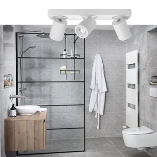 Badkamer plafondspot | 35 cm | oliver spots IP44 | 3 lichts | GU10 | wit | kunststof en metaal de Highlight – photo produit 2 sur 3