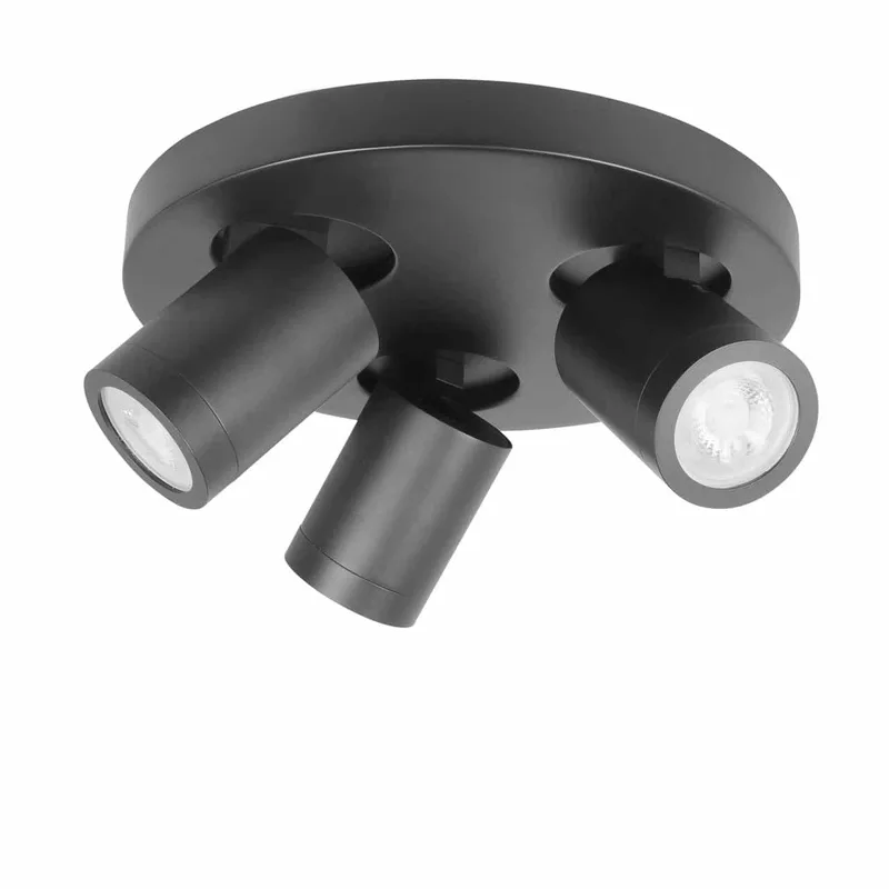 Badkamer spot | 25 cm | Oliver spots IP44 | 3 lichts | GU10 | zwart | kunststof en metaal | modern de Highlight – photo produit 1 sur 3