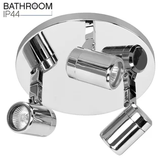 Badkamerspot | 25 cm | Rain spots IP44 | 3 lichts | GU10 | chroom | glas en metaal | moderne de Highlight – photo produit 1 sur 3