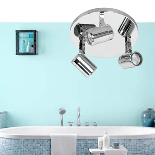 Badkamerspot | 25 cm | Rain spots IP44 | 3 lichts | GU10 | chroom | glas en metaal | moderne de Highlight – photo produit 2 sur 3