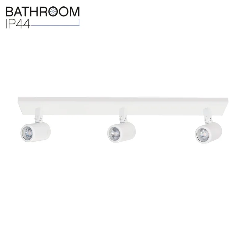 Badkamerspot | 65 cm | rain spots IP44 | 3 lichts | GU10 | wit | glas en metaal | moderne de Highlight – photo produit 1 sur 3