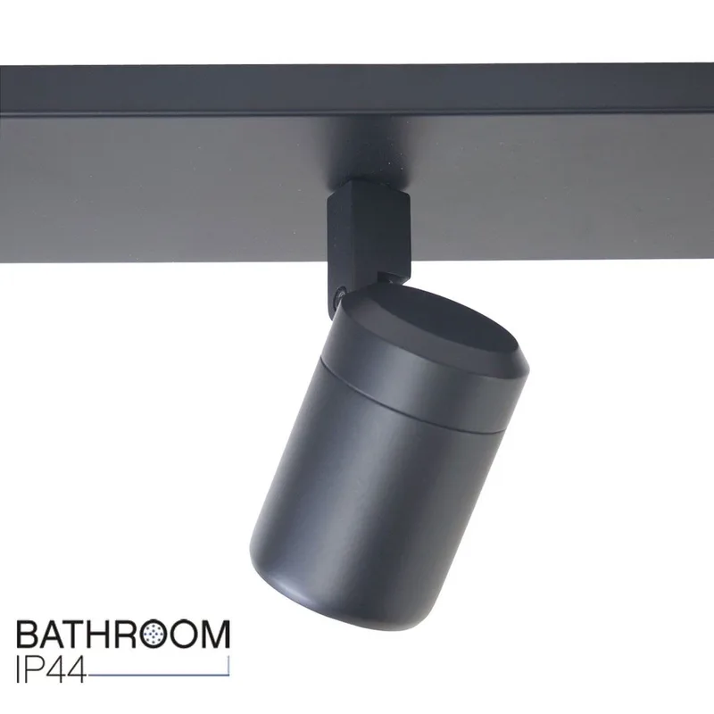 Badkamerspot | 65 cm | Rain spots IP44 | 3 lichts | GU10 | zwart | glas en metaal | modern von Highlight – Produktfoto 3 von 3