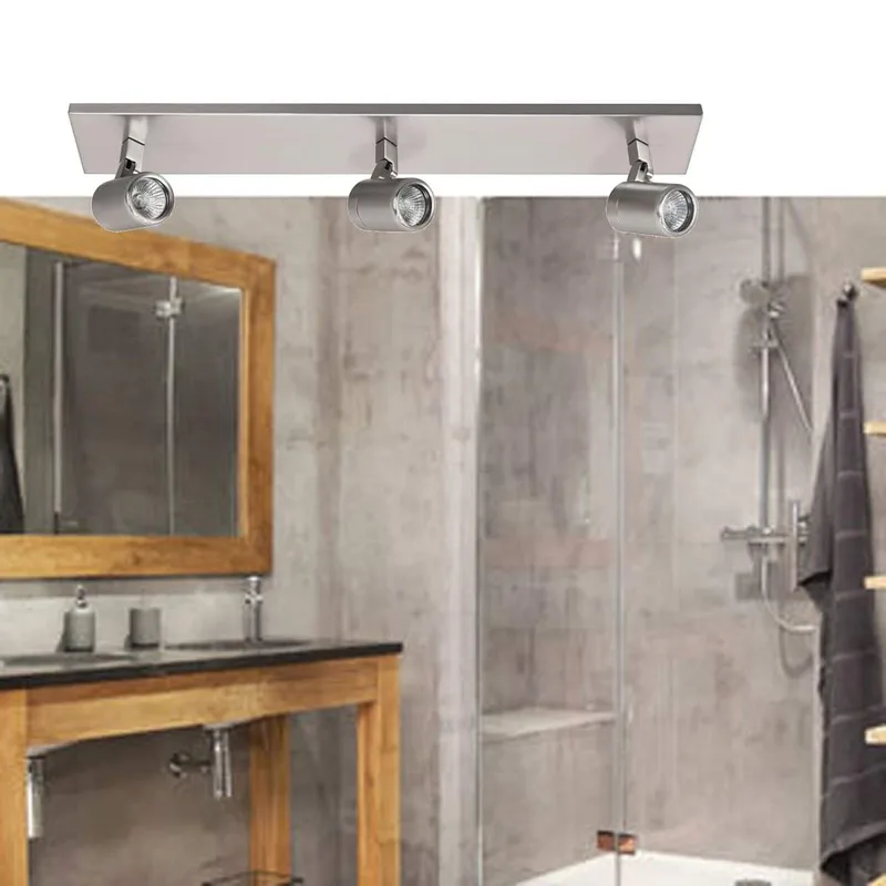 Badkamerspot opbouw | Rain spots IP44 | 3 lichts | GU10 | grijs staal | glas en metaal | moderne von Highlight – Produktfoto 2 von 3