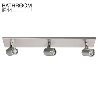 Badkamerspot opbouw | Rain spots IP44 | 3 lichts | GU10 | grijs staal | glas en metaal | moderne von Highlight – Produktfoto 1 von 3