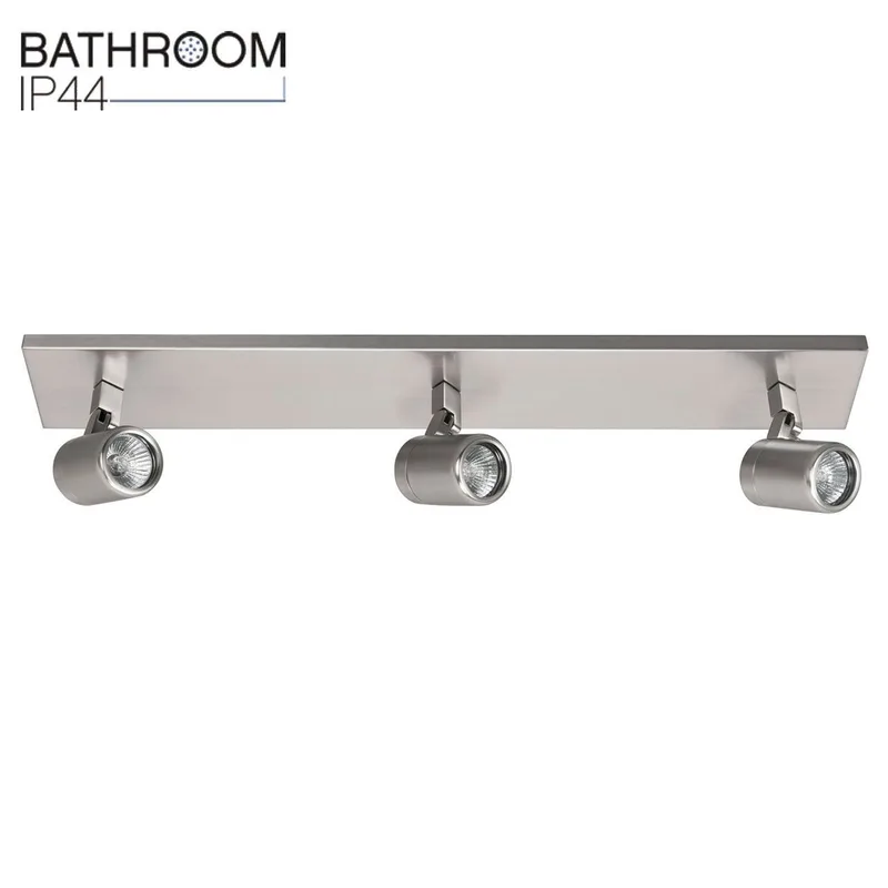Badkamerspot opbouw | Rain spots IP44 | 3 lichts | GU10 | grijs staal | glas en metaal | moderne von Highlight – Produktfoto 1 von 3