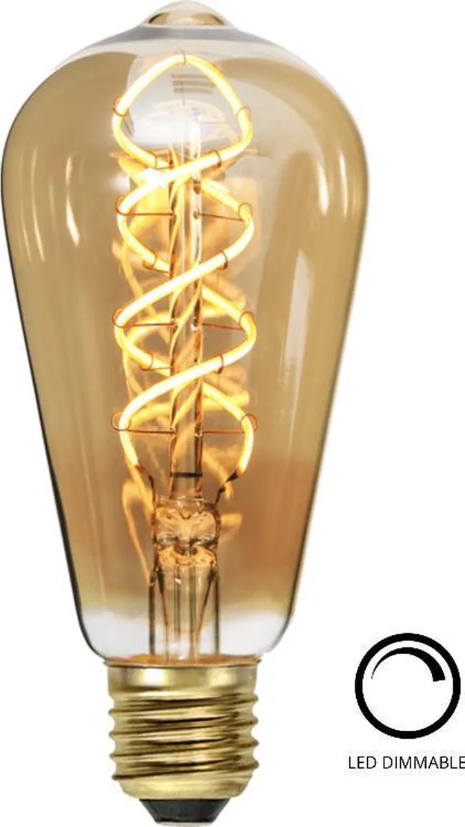 E27 4Watt Gold Spiraal 64mm Dimbaar fra Highlight – produktbillede