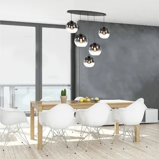 Hanglamp | 100 x 35 cm | fantasy globe titaan - helder | 5 lichts | E27 | smoke zwart | glas metaal von Highlight – Produktfoto 2 von 3