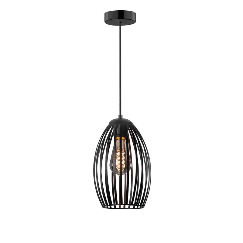 Hanglamp | 16 cm | gabbia | E27 | zwart | metaal | decoratieve, landelijke, moderne en trendy von Highlight – Produktfoto 1 von 3