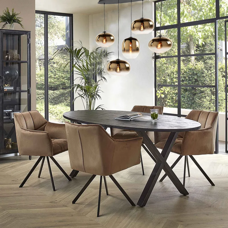 Hanglamp | 23, 26, 31 cm | Bellini | 5 lichts | E27 | goud, zwart | glas, metaal | modern von Highlight – Produktfoto 2 von 3