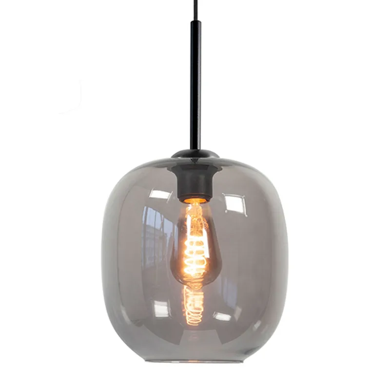 Hanglamp | 23 cm | Bellini | E27 | smoke zwart | glas metaal | modern landelijke romantische sfeer von Highlight – Produktfoto 2 von 3