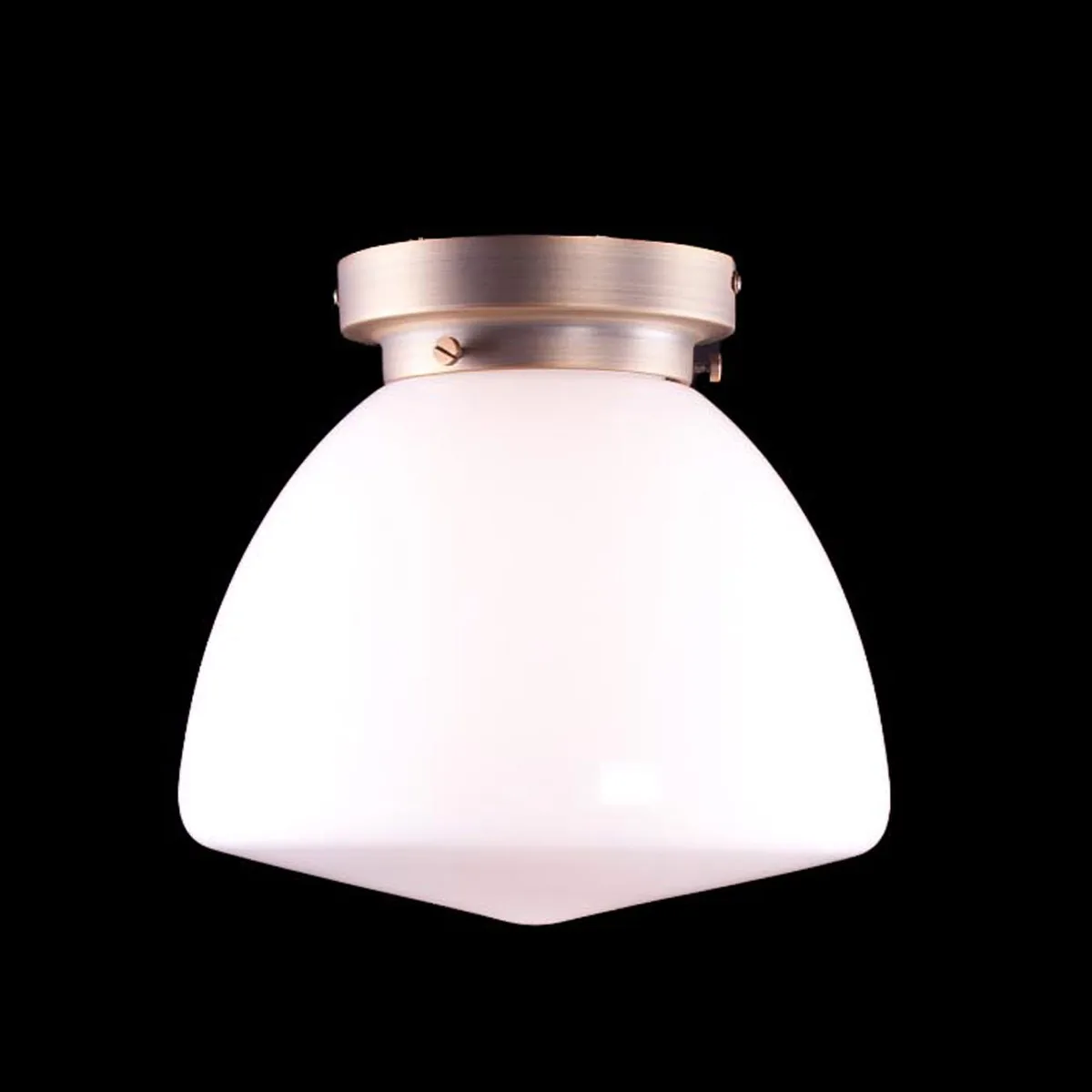 Hanglamp | 25 cm | art deco met bronzen armatuur | E27 | brons wit | glas metaal | art deco retro de Highlight – photo produit
