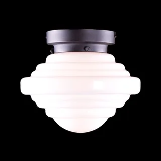 Hanglamp | 25 cm | art deco met zwart armatuur | E27 | wit zwart | glas metaal | art deco de Highlight – photo produit 2 sur 3