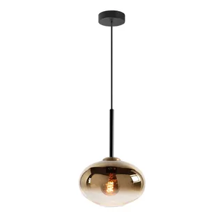 Hanglamp | 26 cm | bellini | E27 | amber goud zwart | glas metaal | moderne decoratieve de Highlight – photo produit 1 sur 3