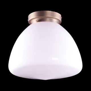 Hanglamp | 30 cm | art deco met bronzen armatuur | E27 | brons wit | glas metaal | art deco retro de Highlight – photo produit 2 sur 3