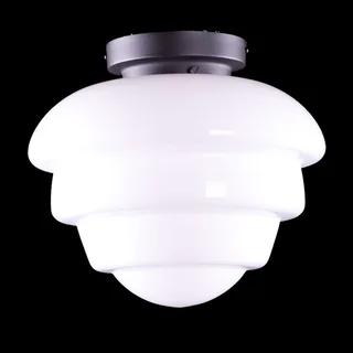 Hanglamp | 30 cm | art deco met zwart armatuur | E27 | wit zwart | glas metaal | art deco retro von Highlight – Produktfoto 2 von 3