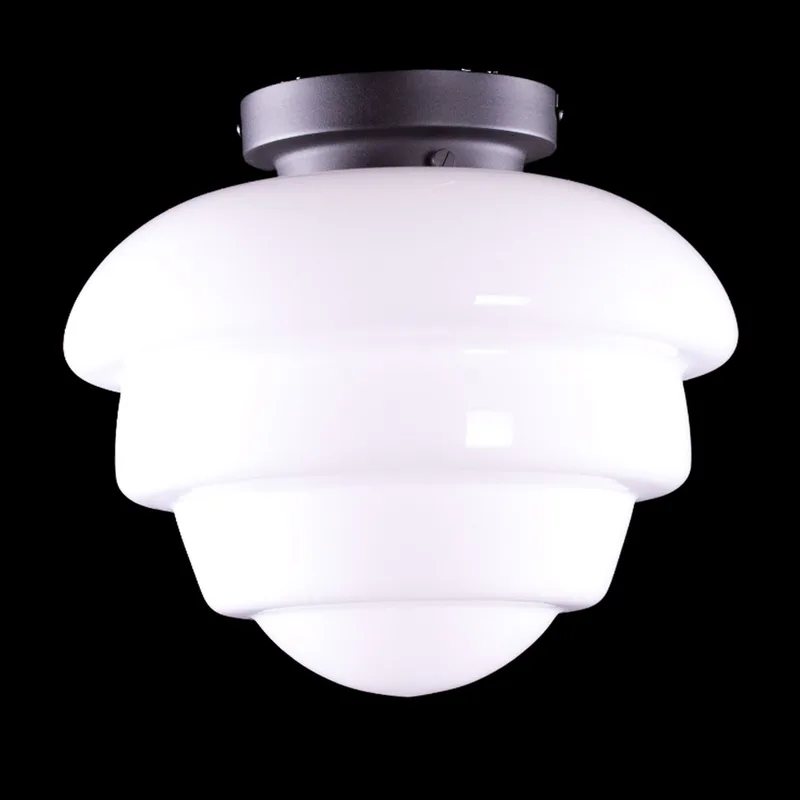Hanglamp | 30 cm | art deco met zwart armatuur | E27 | wit zwart | glas metaal | art deco retro von Highlight – Produktfoto 2 von 3