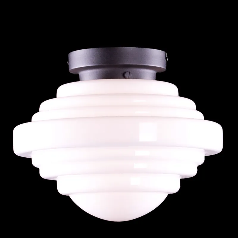 Hanglamp | 30 cm | art deco met zwart armatuur | E27 | wit, zwart | glas, metaal | art deco von Highlight – Produktfoto 1 von 3
