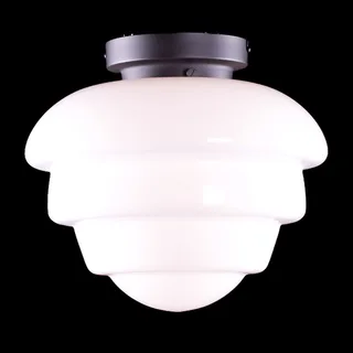 Hanglamp | 30 cm | art deco met zwart armatuur | E27 | wit zwart | glas metaal | art deco retro von Highlight – Produktfoto 1 von 3