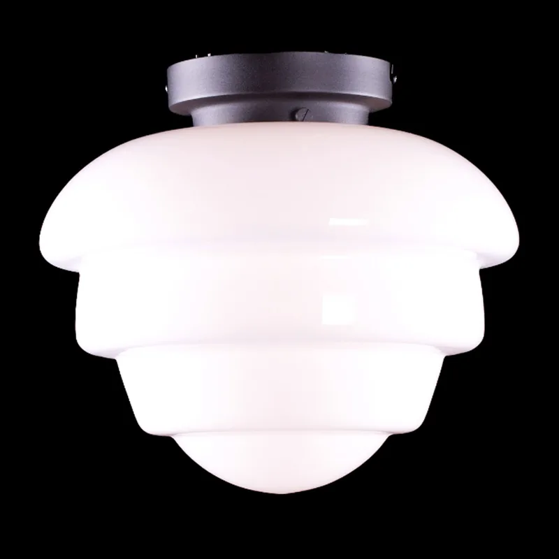Hanglamp | 30 cm | art deco met zwart armatuur | E27 | wit zwart | glas metaal | art deco retro von Highlight – Produktfoto 1 von 3