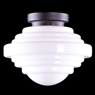 Hanglamp | 30 cm | art deco met zwart armatuur | E27 | wit, zwart | glas, metaal | art deco von Highlight – Produktfoto 2 von 3