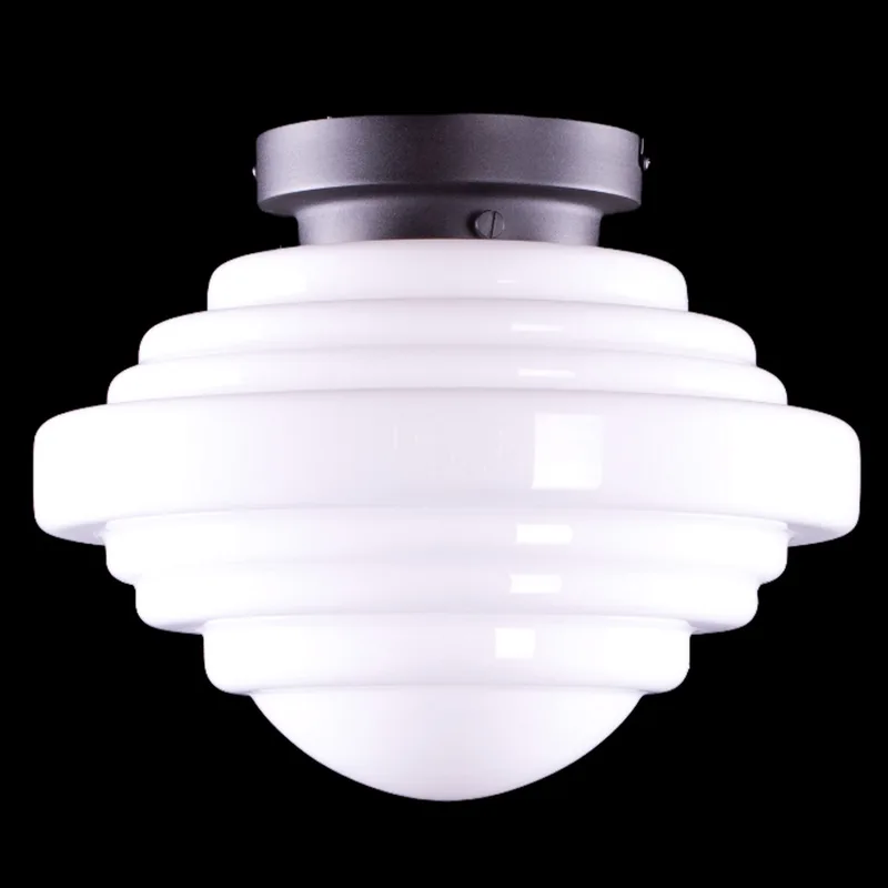 Hanglamp | 30 cm | art deco met zwart armatuur | E27 | wit, zwart | glas, metaal | art deco von Highlight – Produktfoto 2 von 3