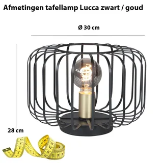 Hanglamp | 30 cm | Lucca lampen | E27 | goud zwart | metaal | modern trendy decoratieve retro de Highlight – photo produit 3 sur 3
