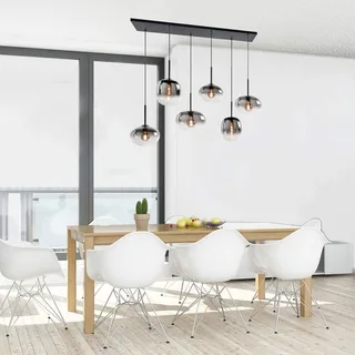 Hanglamp | 31 cm, 26 cm, 23 cm | Bellini | 6 lichts | E27 | smoke zwart | glas metaal | moderne von Highlight – Produktfoto 2 von 3