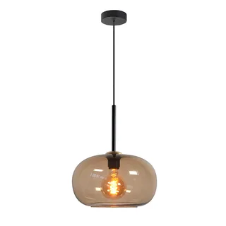 Hanglamp | 31 cm | Bellini | E27 | bruin zwart | glas metaal | moderne landelijke romantische von Highlight – Produktfoto 1 von 3
