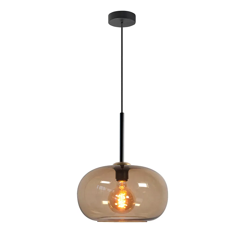 Hanglamp | 31 cm | Bellini | E27 | bruin zwart | glas metaal | moderne landelijke romantische von Highlight – Produktfoto 1 von 3