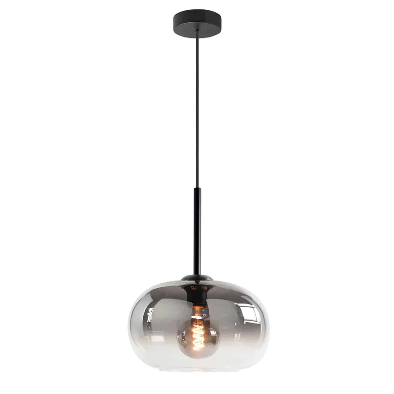 Hanglamp | 31 cm | bellini | E27 | smoke zwart | glas metaal | moderne sfeerverlichting von Highlight – Produktfoto 1 von 3